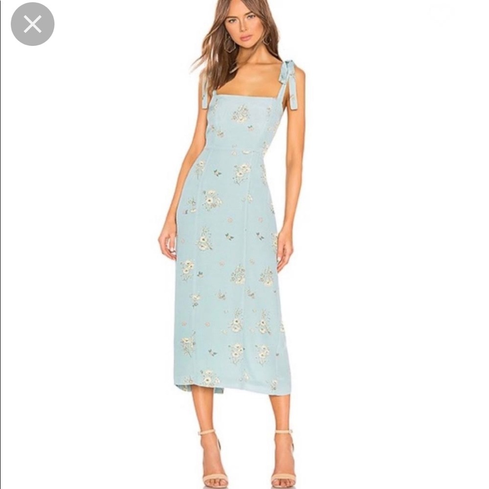 Capulet camille midi poppy print tie shoulder